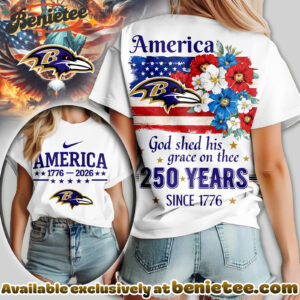 Baltimore Ravens Premium NFL America God Shed His Grace On Thee Women Tshirt, Hoodie, Sweatshirt