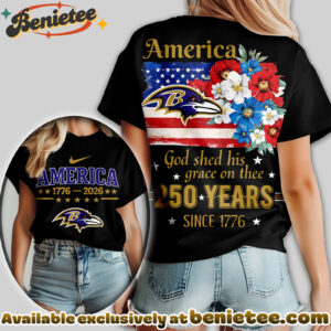 Baltimore Ravens Premium NFL America God Shed His Grace On Thee Women Tshirt, Hoodie, Sweatshirt