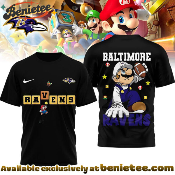 Baltimore Ravens Premium NFL Super Mario 3D Tshirt, Sweatshirt, Hoodie
