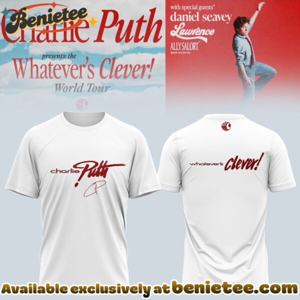 Charlie Puth The Whatevers Clever World Tour Tshirt, Hoodie, Sweatshirt - Ver 9