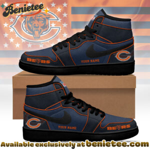 Chicago Bears Premium NFL Pride Jordan 1 High Top Sneaker Nike Air Jordan 1