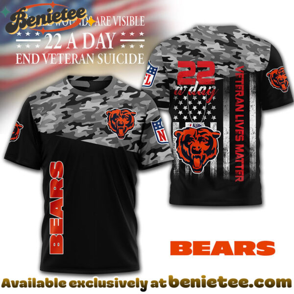 Chicago Bears Premium NFL Veteran Suicide Awareness 3D Tshirt, Sweatshirt, Hoodie