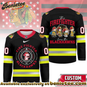 Chicago Blackhawks Premium NHL Snoopy Firefighter Hockey Jersey