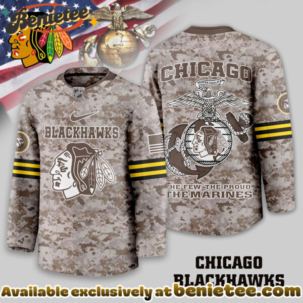 Chicago Blackhawks Premium NHL U.S.M.C Hockey Jersey