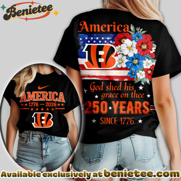 Cincinnati Bengals Premium NFL America God Shed His Grace On Thee Women Tshirt, Hoodie, Sweatshirt