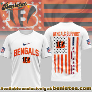 Cincinnati Bengals Premium NFL Ice Support 3D Tshirt, Sweatshirt, Hoodie