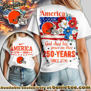 Cleveland Browns Premium NFL America God Shed His Grace On Thee Women Tshirt, Hoodie, Sweatshirt