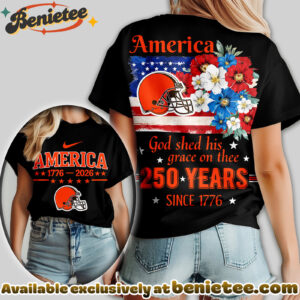 Cleveland Browns Premium NFL America God Shed His Grace On Thee Women Tshirt, Hoodie, Sweatshirt