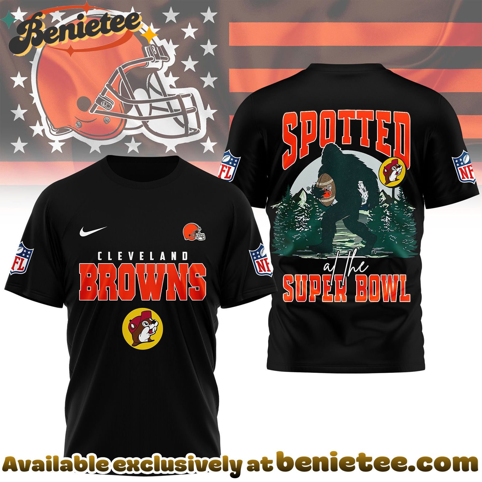 Cleveland Browns Premium NFL Spotted at the Super Bowl 3D Tshirt, Sweatshirt, Hoodie