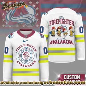 Colorado Avalanche Premium NHL Snoopy Firefighter Hockey Jersey