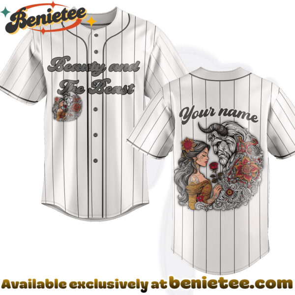 Custom Beauty And The Beast Baseball Jersey, Disney Jersey, Anime Jersey