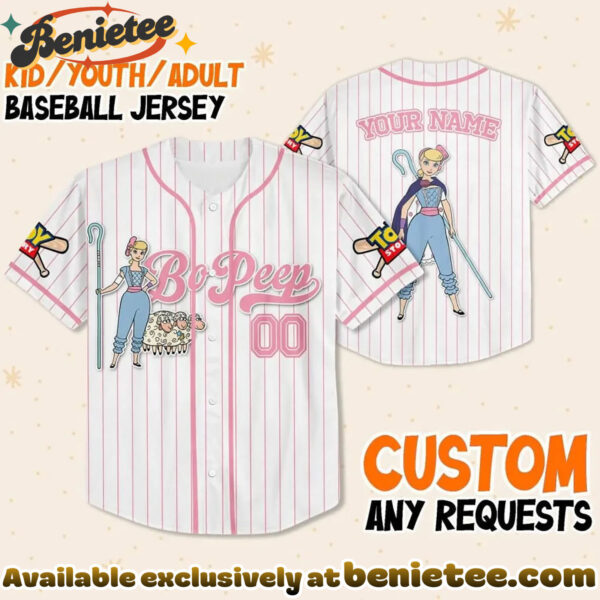 Custom Bo Peep Baseball Jersey, Disney Jersey, Anime Jersey