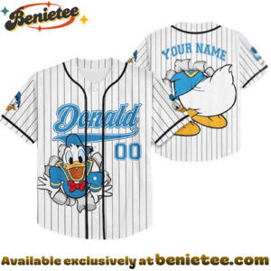 Custom Donald Duck Baseball Jersey, Disney Jersey, Anime Jersey