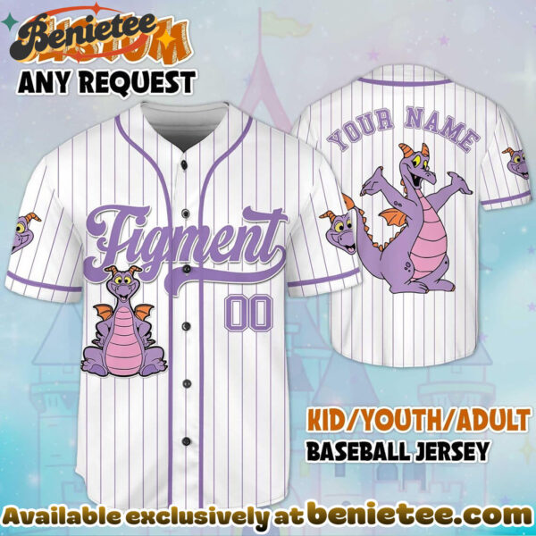 Custom Figment Little Spark Baseball Jersey, Disney Jersey, Anime Jersey