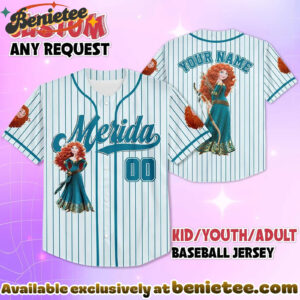 Custom Merida Baseball Jersey, Disney Jersey, Anime Jersey - Ver 2