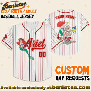 Custom Princess Ariel Baseball Jersey, Disney Jersey, Anime Jersey