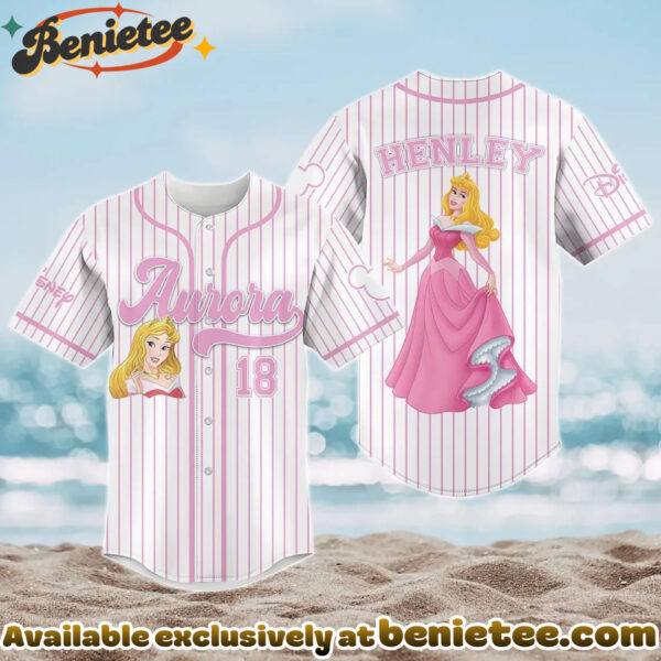 Custom Princess Aurora Baseball Jersey, Disney Jersey, Anime Jersey
