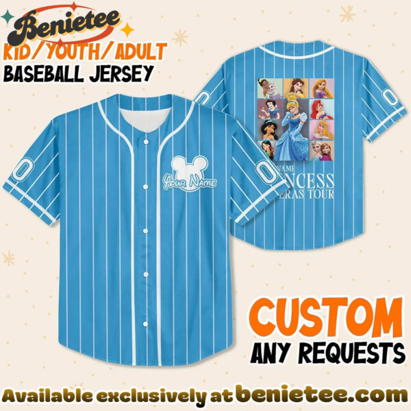 Custom Princess Baseball Jersey, Disney Jersey, Anime Jersey - Ver 2