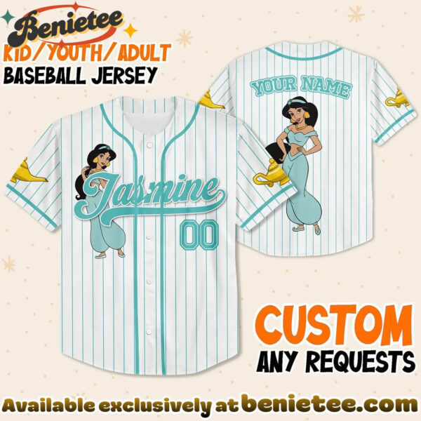 Custom Princess Jasmine Baseball Jersey, Disney Jersey, Anime Jersey
