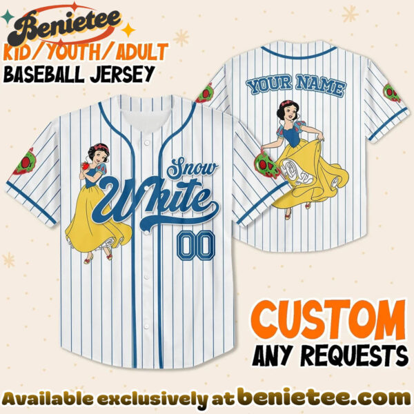 Custom Princess Snow White Baseball Jersey, Disney Jersey, Anime Jersey