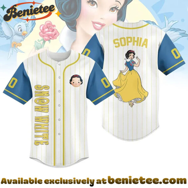 Custom Snow White Baseball Jersey, Disney Jersey, Anime Jersey