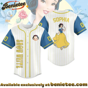 Custom Snow White Baseball Jersey, Disney Jersey, Anime Jersey