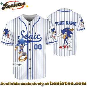 Custom Sonic Baseball Jersey, Disney Jersey, Anime Jersey - Ver 12
