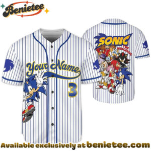 Custom Sonic Baseball Jersey, Disney Jersey, Anime Jersey - Ver 13