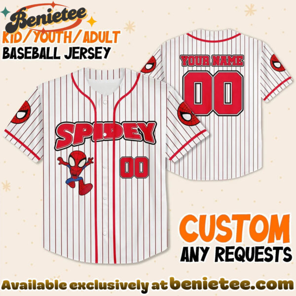 Custom Spidey Baseball Jersey, Disney Jersey, Anime Jersey
