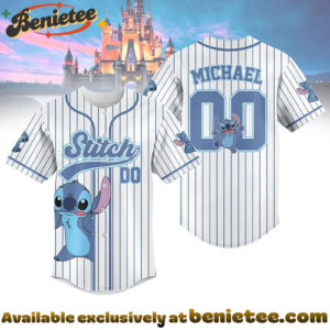 Custom Stitch Baseball Jersey, Disney Jersey, Anime Jersey