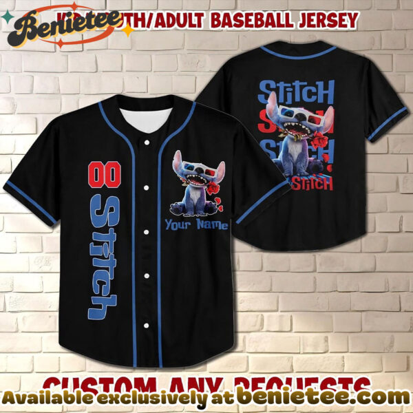 Custom Stitch Baseball Jersey, Disney Jersey, Anime Jersey - Ver 10