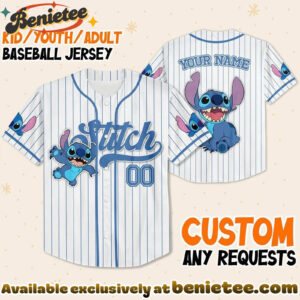 Custom Stitch Baseball Jersey, Disney Jersey, Anime Jersey - Ver 2