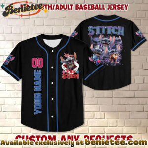 Custom Stitch Baseball Jersey, Disney Jersey, Anime Jersey - Ver 9