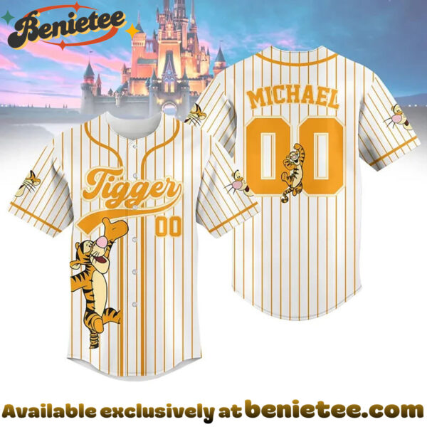 Custom Tigger Baseball Jersey, Disney Jersey, Anime Jersey