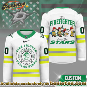 Dallas Stars Premium NHL Snoopy Firefighter Hockey Jersey