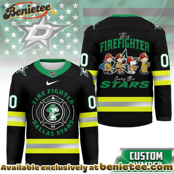 Dallas Stars Premium NHL Snoopy Firefighter Hockey Jersey