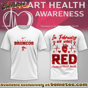 Denver Broncos Premium NFL American Heart Month Tshirt, Sweatshirt, Hoodie