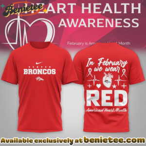Denver Broncos Premium NFL American Heart Month Tshirt, Sweatshirt, Hoodie
