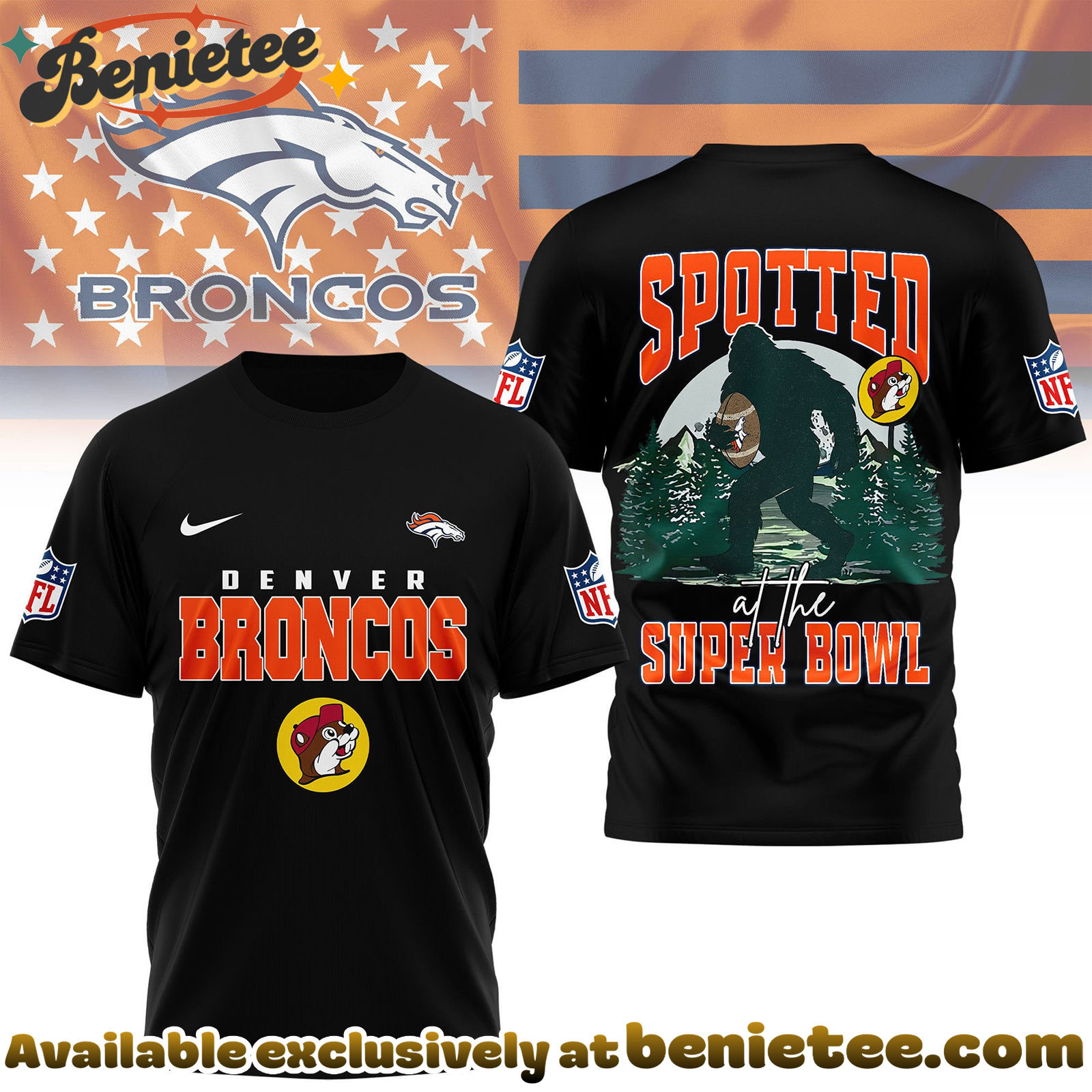 Denver Broncos Premium NFL Spotted at the Super Bowl 3D Tshirt, Sweatshirt, Hoodie