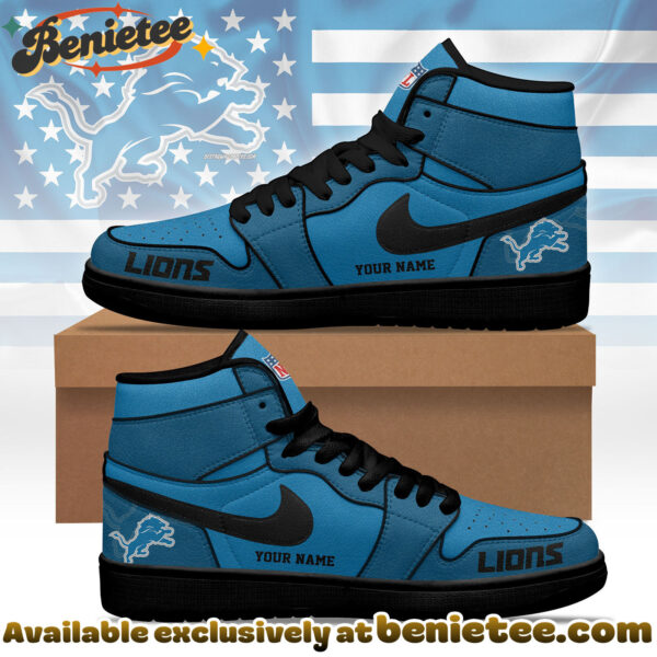 Detroit Lions Premium NFL Pride Jordan 1 High Top Sneaker Nike Air Jordan 1