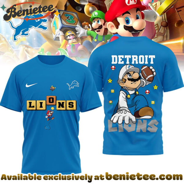 Detroit Lions Premium NFL Super Mario 3D Tshirt, Sweatshirt, Hoodie