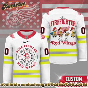 Detroit Red Wings Premium NHL Snoopy Firefighter Hockey Jersey