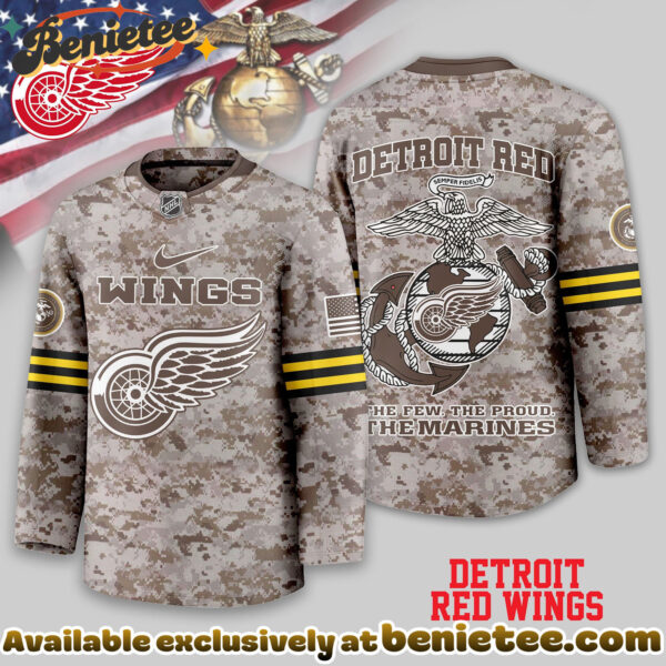 Detroit Red Wings Premium NHL U.S.M.C Hockey Jersey