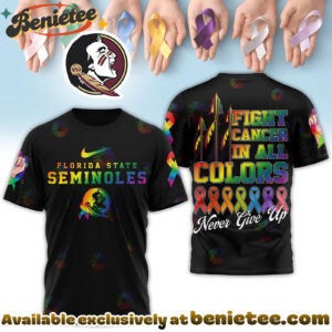 Florida State Seminoles Premium NCAA Fight Cancer In All Colors 3D Tshirt, Hoodie, Sweatshirt