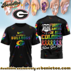 Georgia Bulldogs Premium NCAA Fight Cancer In All Colors 3D Tshirt, Hoodie, Sweatshirt