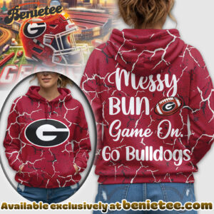 Georgia Bulldogs Premium NCAA Messy Bun Game On 3D Hoodie, Sweatshirt, Tshirt