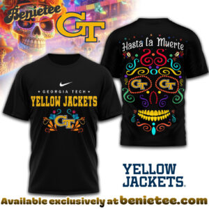 Georgia Tech Yellow Jackets Premium NCAA Day of the Dead 3D Tshirt, Sweatshirt, Hoodie