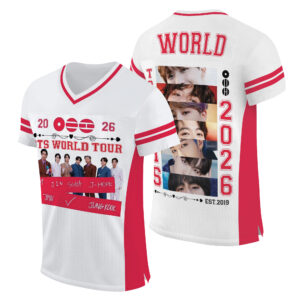 BTS World Tour 2026 V Neck Football Jersey Unisex ARMY Fan Shirt
