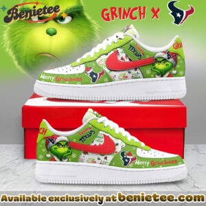 Houston Texans Premium NFL Grinch SHOES Air Force 1 Limited Edition