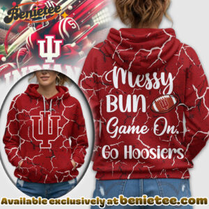 Indiana Hoosiers Premium NCAA Messy Bun Game On 3D Hoodie, Sweatshirt, Tshirt